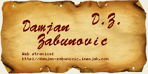 Damjan Zabunović vizit kartica